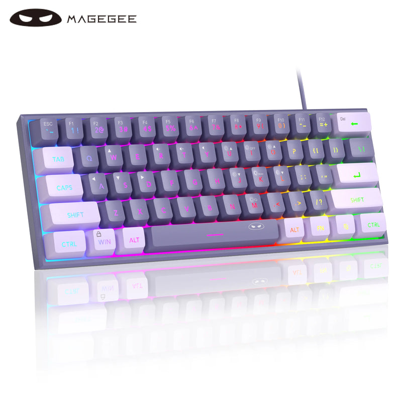 Teclado gamer MageGee Mini 60%, RGB, mecânico
