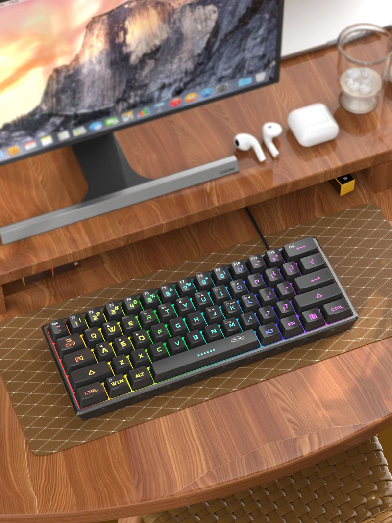 Teclado gamer MageGee Mini 60%, RGB, mecânico