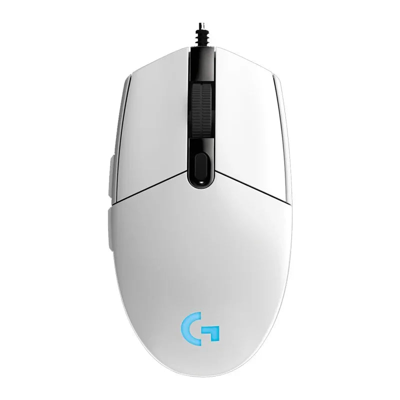 Mouse Logitech G102 com fio USB para jogos, tela com efeito óptico de arco-íris de 8000 DPI para PC/Mac e laptop