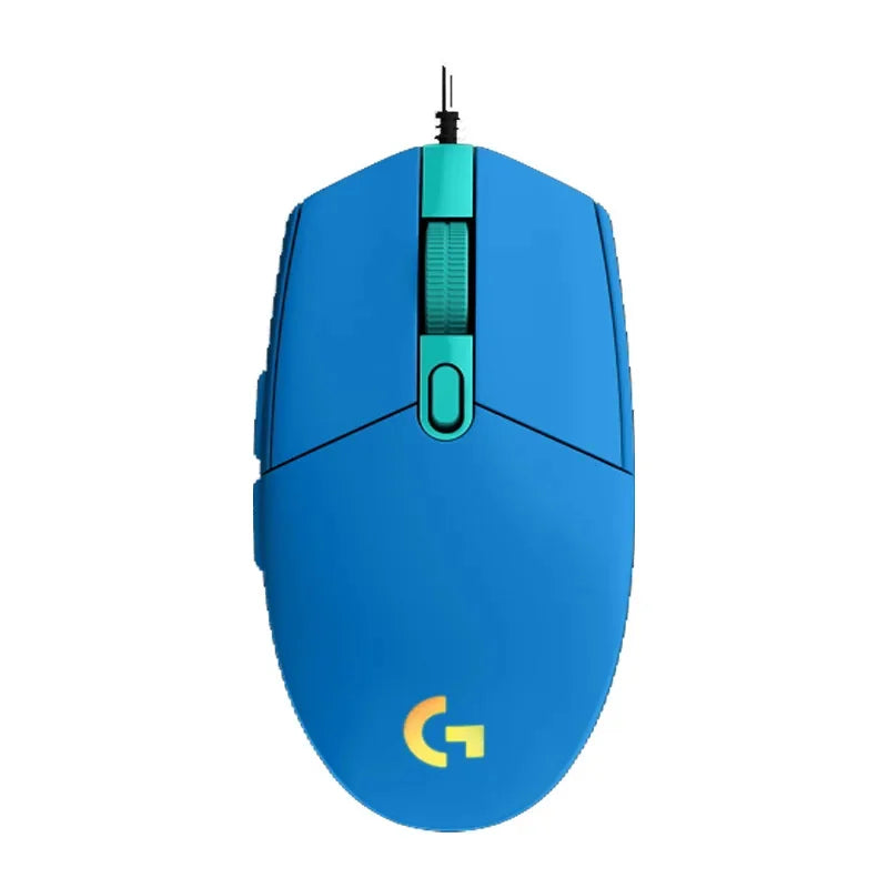 Mouse Logitech G102 com fio USB para jogos, tela com efeito óptico de arco-íris de 8000 DPI para PC/Mac e laptop