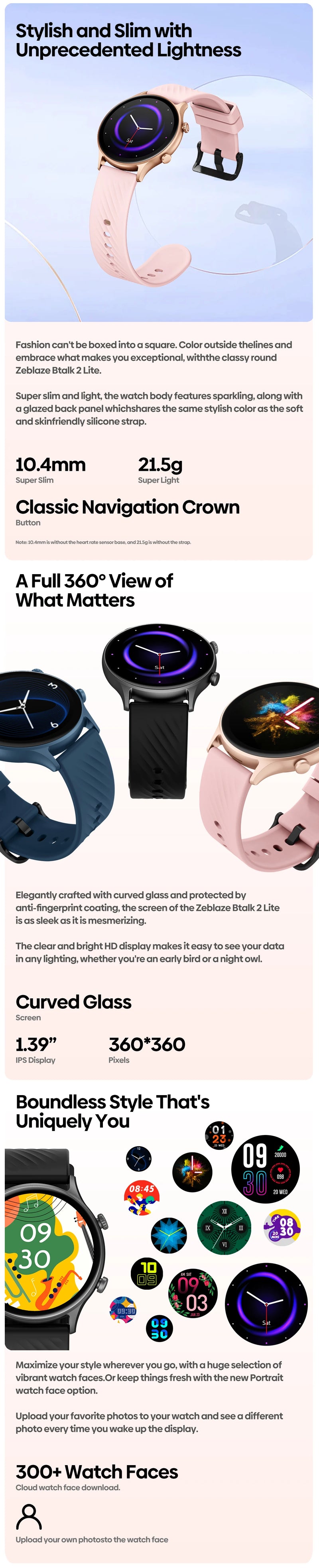 Novo Zeblaze Btalk 2 Lite 2024, relógio inteligente com chamada de voz, tela grande IPS de 1,39'', mais de 100 modos esportivos, monitor de saúde 24 horas