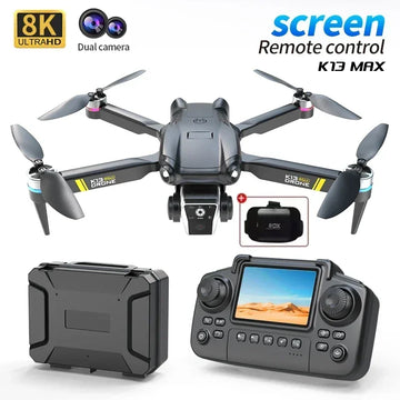 Drone profissional K13MAX RC 8K HD Câmeras WIFI FPV Altura Segura Gesto Fotografia Quadricóptero Dobrável Tela Controle Remoto Brinquedo