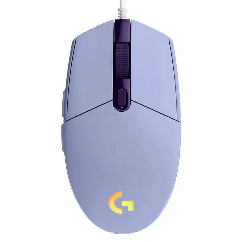 Mouse Logitech G102 com fio USB para jogos, tela com efeito óptico de arco-íris de 8000 DPI para PC/Mac e laptop