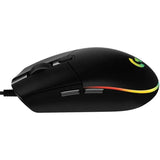 Mouse Logitech G102 com fio USB para jogos, tela com efeito óptico de arco-íris de 8000 DPI para PC/Mac e laptop