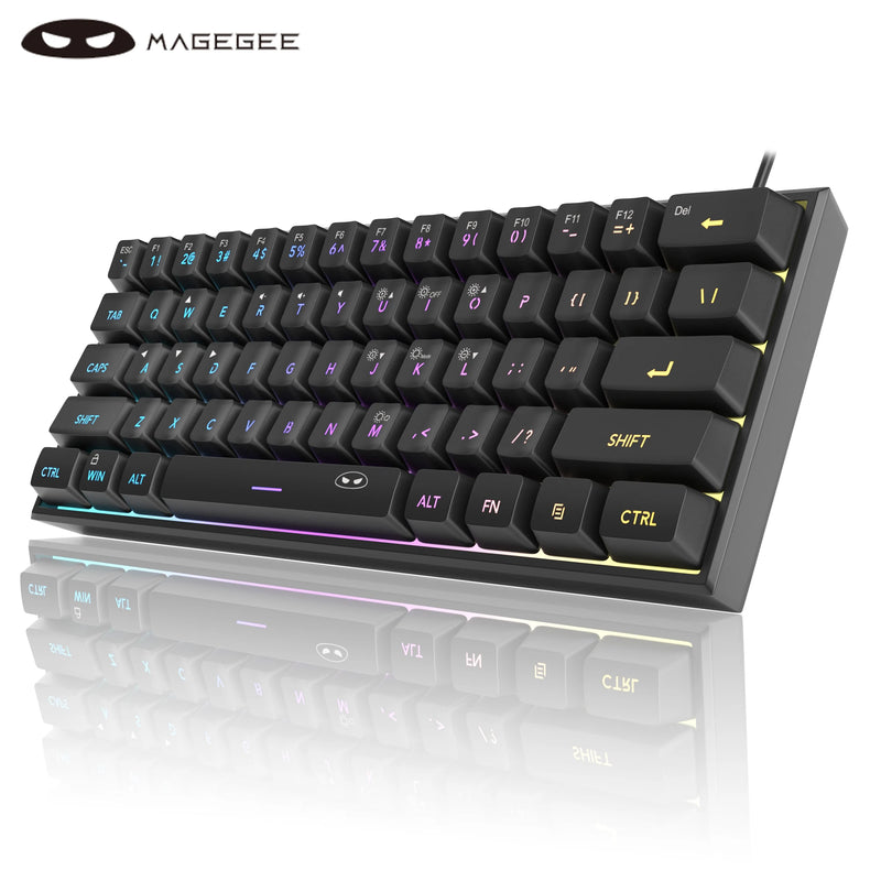 Teclado gamer MageGee Mini 60%, RGB, mecânico