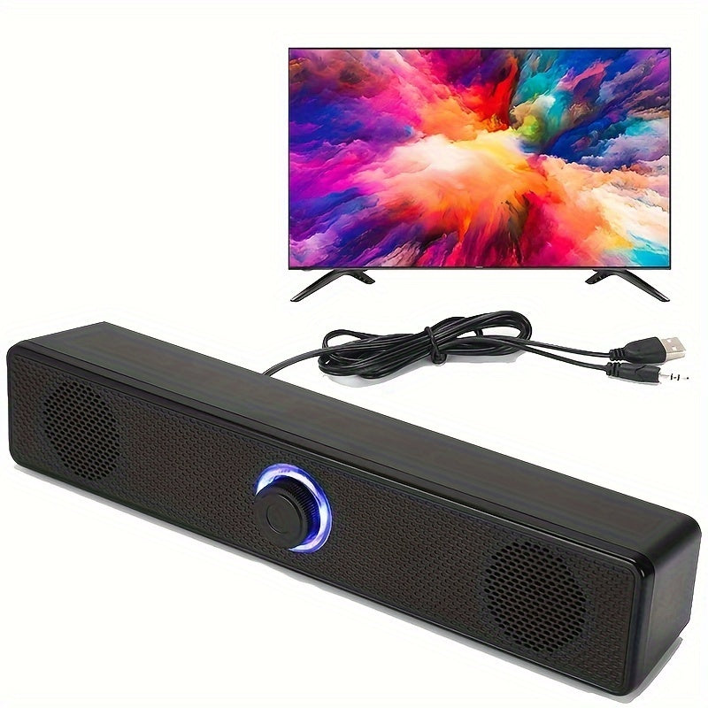 Alto falante de mesa de alta fidelidade com alimentação USB - entrada auxiliar para laptops e computadores