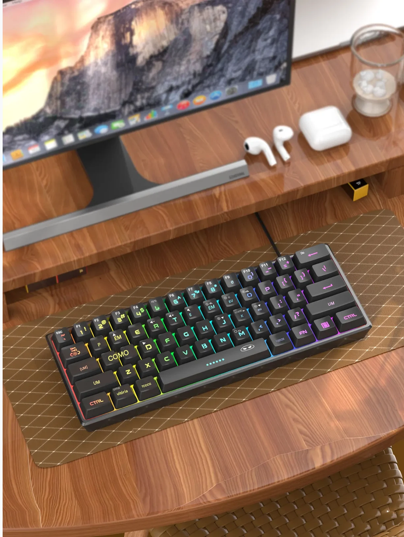 Teclado gamer MageGee Mini 60%, RGB, mecânico