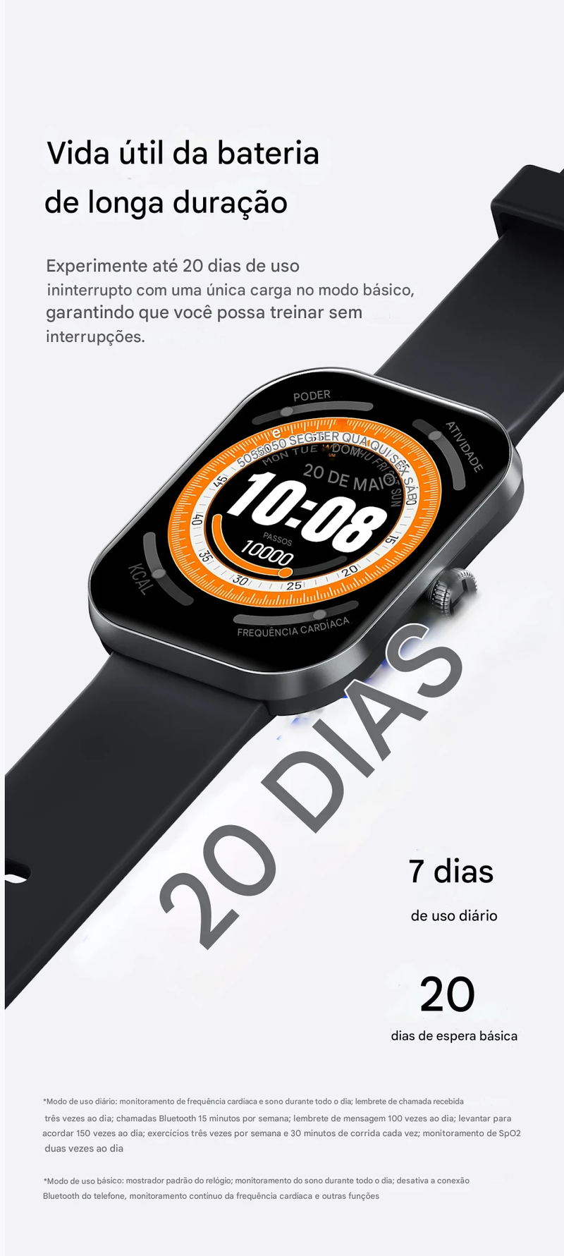 Relógio Inteligente Haylou Watch S6 com Tela HD de 2,01" e Bluetooth