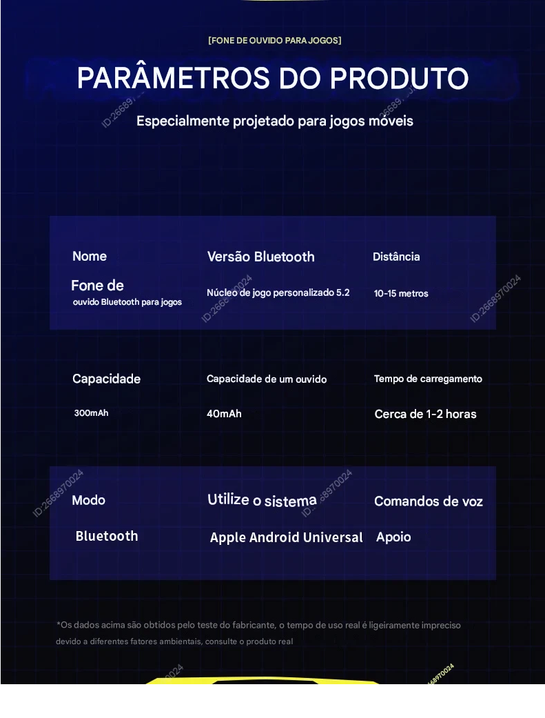 Fones de ouvido sem fio Xiaomi Game Earbud Bluetooth com microfone esportivo