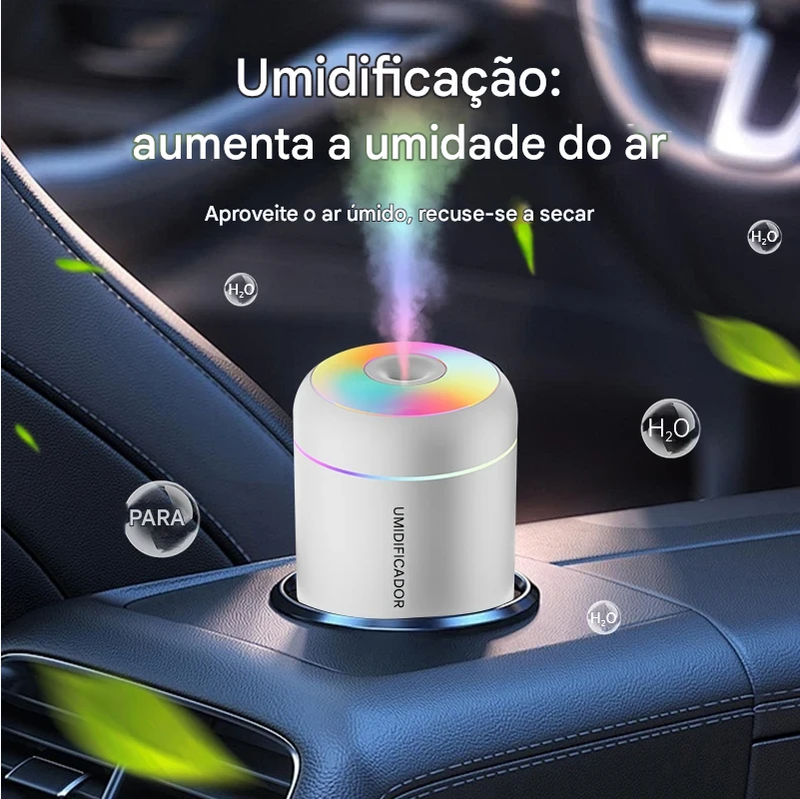 Mini umidificador de ar 180ml, difusor de aroma elétrico USB, purificador de óleos essenciais, névoa aromaterapia, luzes para carro, casa e quarto