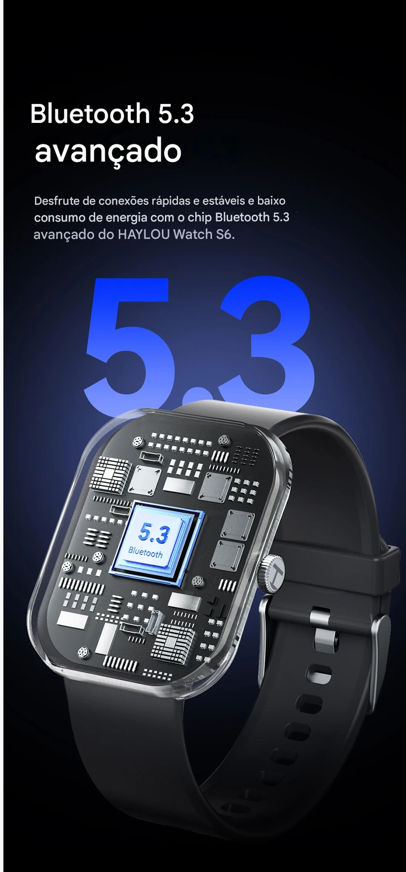 Relógio Inteligente Haylou Watch S6 com Tela HD de 2,01" e Bluetooth
