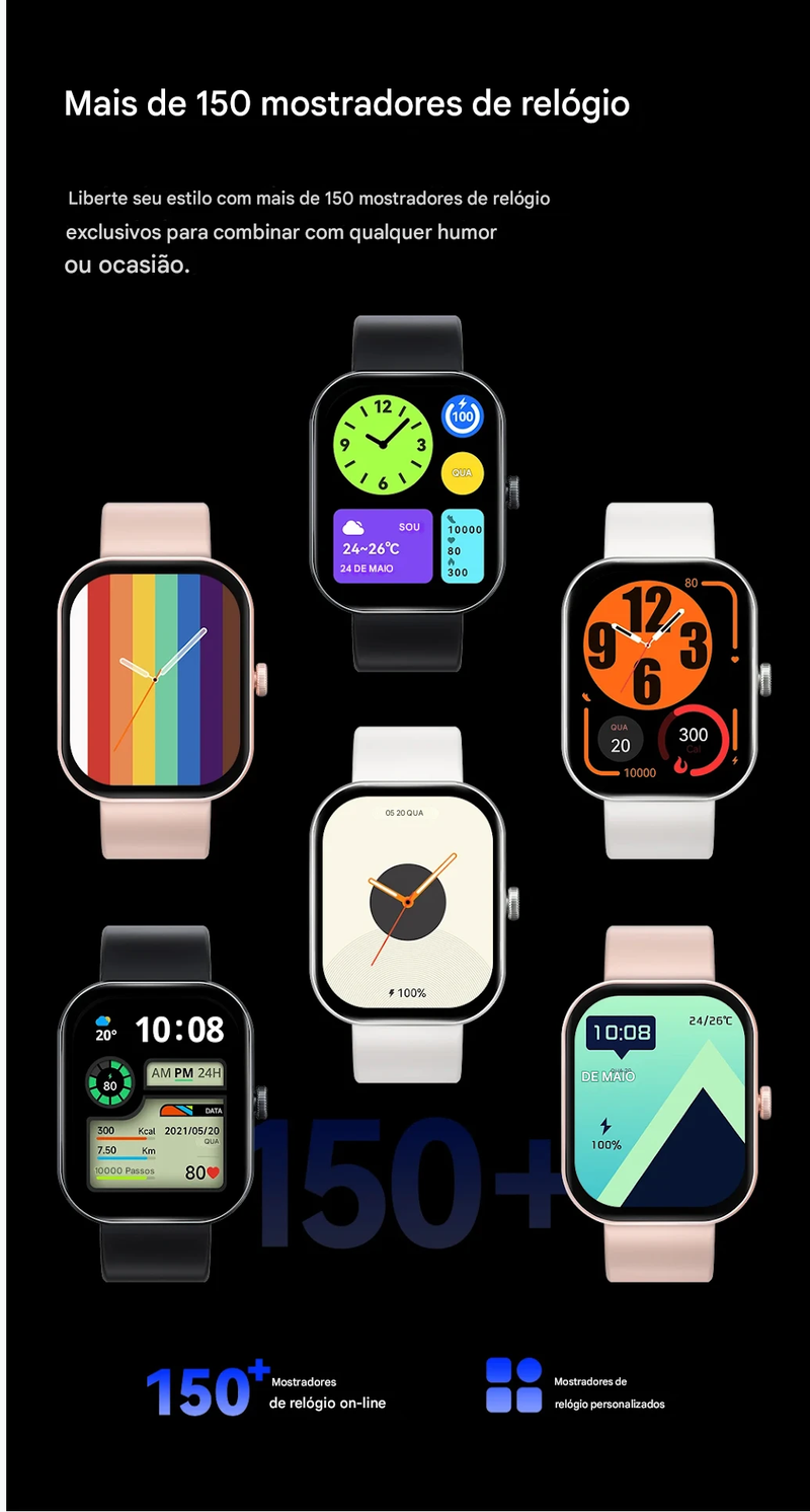 Relógio Inteligente Haylou Watch S6 com Tela HD de 2,01" e Bluetooth