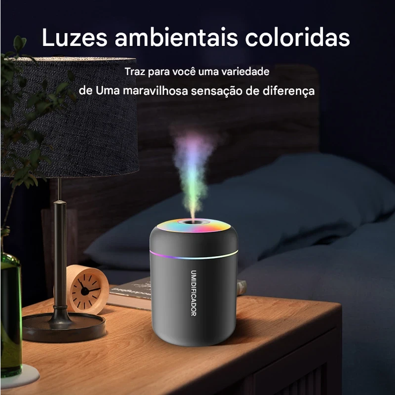 Mini umidificador de ar 180ml, difusor de aroma elétrico USB, purificador de óleos essenciais, névoa aromaterapia, luzes para carro, casa e quarto