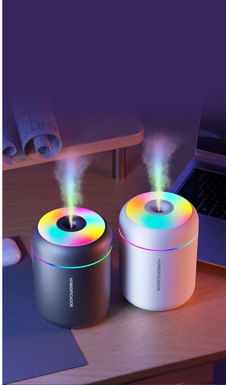 Mini umidificador de ar 180ml, difusor de aroma elétrico USB, purificador de óleos essenciais, névoa aromaterapia, luzes para carro, casa e quarto