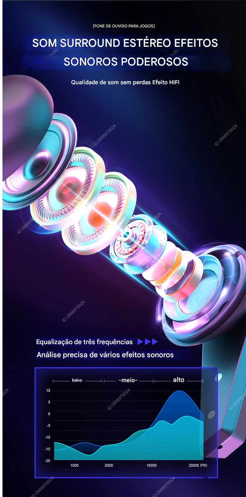 Fones de ouvido sem fio Xiaomi Game Earbud Bluetooth com microfone esportivo